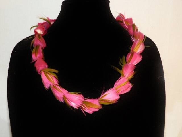 2 Hawaiian Heirloom Quality Feather Lei, Gift One & Keep For Yourself in Your Choice Of Colors. Ready To Wear Or Frame - image 1