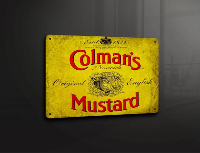 Colman's Mustard - Metal Sign Plaque Wall Art Decor Signage