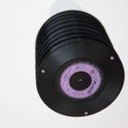 Retro Stack Style Upcycled 7 Inch Single Vinyl Records Pendant Celling Light Ideal For Home & Industrial Spaces. Handmade Music Lovers - thumbnail 3