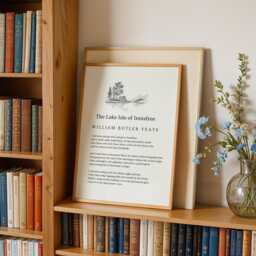 The Lake Isle Of Innisfree Poem Print - William Butler Yeats Poetry Wall Art, Wb Poem, Literary Gift, Book Lover Unframed - thumbnail 3