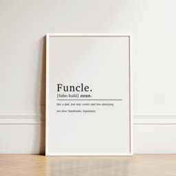 Funcle Definition Print, Uncle Gift, Funny Gift For Uncle, New Gifts, Family Wall Art, Quote, From Nephew, Gifts Niece - thumbnail 2