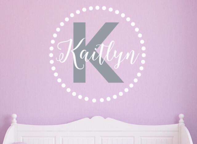 Personalized Dot Monogram Wall Decal For Nursery & Kids Room ~ Dots Decals Polka Decor Kids Teen Mono233 - image 1