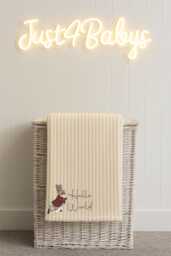 Personalised Embroidered Baby Ribbed Peter Rabbit Hello World/Name Blankets Design 90cm 4 Colors Super Soft New Product