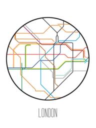 London, England - Minimalist Metro Subway Art Print London Tube Map - thumbnail 3