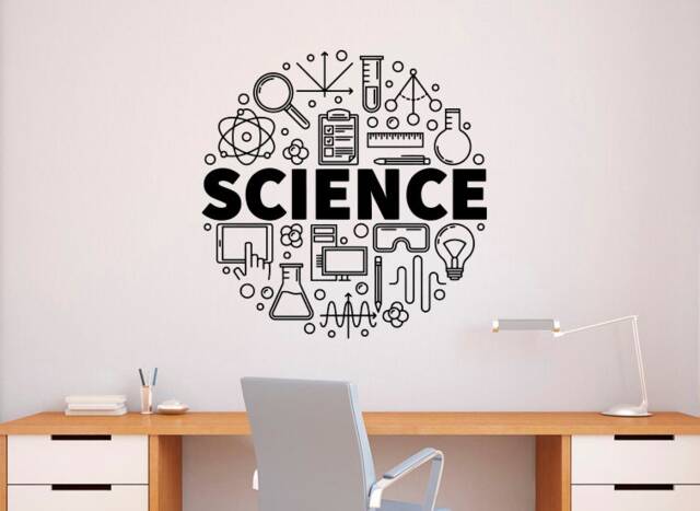 Science Wall Decal Vinyl Sticker Education Interior Stem Classroom School Room Decor 65Nr - image 1