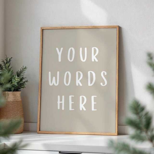 Custom Colour Quote Wall Print, Personalised Text, Gift, Make You're Own, Song Lyrics Typography Art, Unframed Poster - image 1