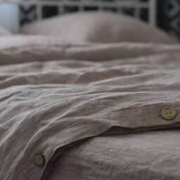 Duvet Cover Set & Pillow With Envelope Closures Rose Brown Color Stone Washed Seamless Full King Quilt Linen Duvet Cover Full - thumbnail 3