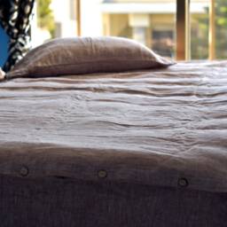 Duvet Cover Set & Pillow With Envelope Closures Rose Brown Color Stone Washed Seamless Full King Quilt Linen Duvet Cover Full - thumbnail 2
