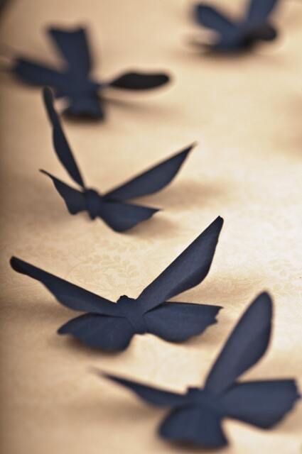 3D Wall Butterflies Navy Blue Butterfly Silhouettes For Home Art Decor, Nursery, Children's Room - image 1