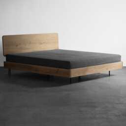 Handmade Oak Bed Frame Minimalist Scandinavian Wolke Loft Design - thumbnail 3