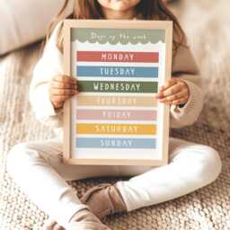 Colourful Days Of The Week Print, Educational Learning Poster, Classroom Decor, Education Montessori Neutral Playroom Prints - thumbnail 3