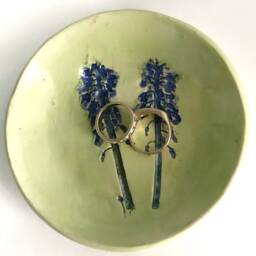 Hyacinth Flower Ceramic Soap Dish Botanical Home Decor - thumbnail 2
