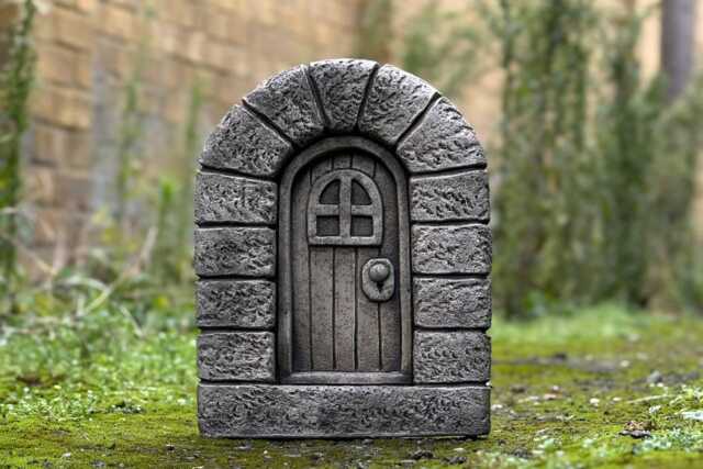 Outdoor Modern Home Decoration Concrete Fairy Door Figurine Stone House Fairy Sculpture Cement Gift - image 1