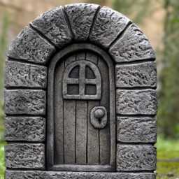 Outdoor Modern Home Decoration Concrete Fairy Door Figurine Stone House Fairy Sculpture Cement Gift - thumbnail 2