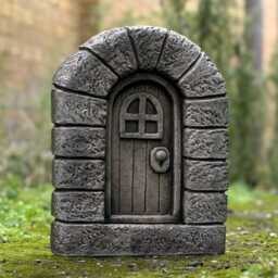Outdoor Modern Home Decoration Concrete Fairy Door Figurine Stone House Fairy Sculpture Cement Gift - thumbnail 3