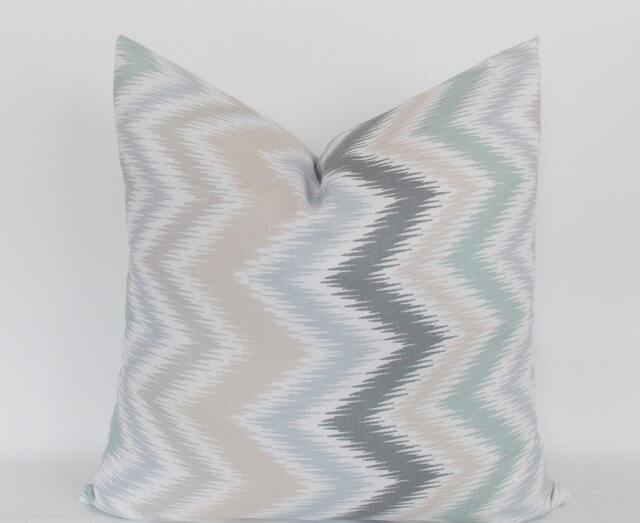 Zigzag Throw Pillow Cover Chevron Accent Pillow, Cotton Polyester - image 1