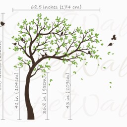 White Tree Wall Decals Nursery Large Decal Kids Room Art Decor Mural Sticker 032R - thumbnail 2