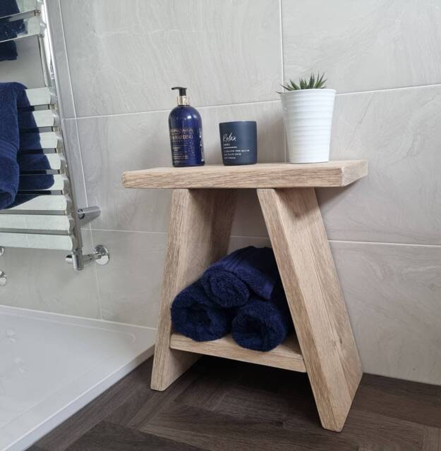 Rustic Bathroom Stool, Towel Storage, Milking Stool. Vanity - image 1