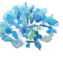Flush Mount Ceiling Light With Sea Color Flowers & Leaves. Elegant Sconces For Or Wall - thumbnail 3