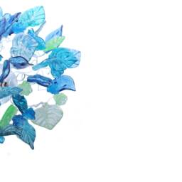 Flush Mount Ceiling Light With Sea Color Flowers & Leaves. Elegant Sconces For Or Wall - thumbnail 2