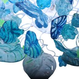Flush Mount Ceiling Light With Sea Color Flowers & Leaves. Elegant Sconces For Or Wall - thumbnail 4