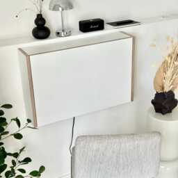 Original Folding Desk White Wall Mounted Home Office Floating Fold Down Space Saving Workstation - thumbnail 4