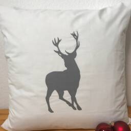 Country Style Cushion Cover Pillow Christmas White/Gray 40x40cm - thumbnail 2