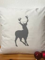 Country Style Cushion Cover Pillow Christmas White/Gray 40x40cm - thumbnail 1