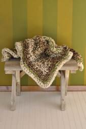 Crochet Baby Blanket in Green, Brown, & Cream