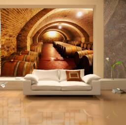 Vaults in The Wine Cellar Wall Mural Interior Removable Wallpaper Wall Decor Castle Self-Adhesive Large Wallpaper - thumbnail 1
