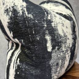 Black - Cream Cushion Cover Marble Pillow Clarke & Designer Fabric Monochrome Throw Luxury - thumbnail 3