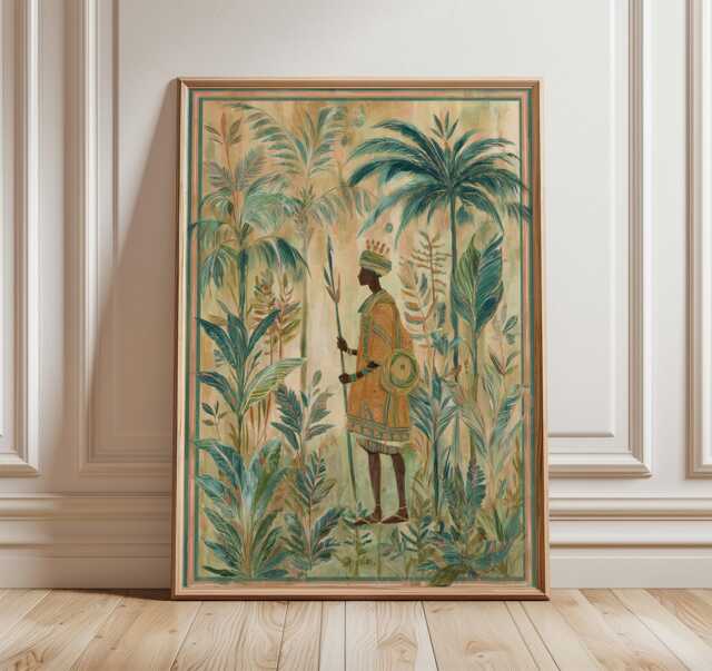 Vintage Jungle Portrait Print, Tropical Botanical Wall Art - image 1
