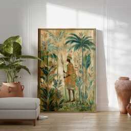 Vintage Jungle Portrait Print, Tropical Botanical Wall Art - thumbnail 3