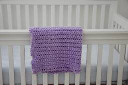 Crochet Baby Blanket - Handmaid Newborn, Shower, Christmas Gift, Purple, Girl, Newborn Lap/stroller/Bassinet Blanket