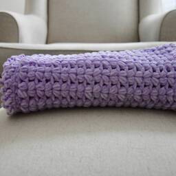 Crochet Baby Blanket - Handmaid Newborn, Shower, Christmas Gift, Purple, Girl, Newborn Lap/stroller/Bassinet Blanket - thumbnail 2