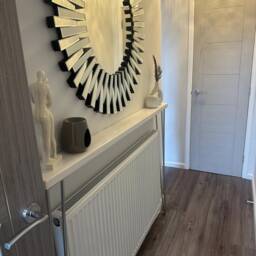White Console Table, Hallway Radiator Shelf, Rustic Entryway Narrow Tables, Hairpin Legs - thumbnail 3