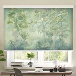 Panoramic Forest Landscape Printed Window Roller Blind - Nat-16 Custom Shade - Regular/Blackout - thumbnail 1