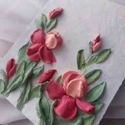 Iris Sculptural Painting, Floral Art Decor, 3D Art, Iris, Unique Home Accent, Plaster Texture Painting - thumbnail 4