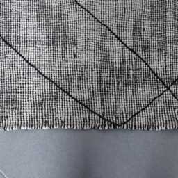 Geometric Berber Rug Black & White Moroccan Wool Carpet - 8x4, 9 Ft - thumbnail 3
