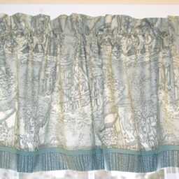 Sage Green Cream Scenic Valance 17x50 - Henry Glass Window Treatment Farmhouse Curtain Kitchen Or Bedroom Handmade Custom - thumbnail 2