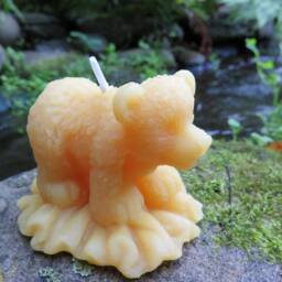 Baby Bear Cub Beeswax Candle/100% Natural Gift Birthday Bees Wax Candles Animal Nature - thumbnail 2