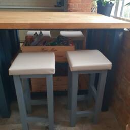 Bar Stools With Soft Faux Leather Seat - thumbnail 3