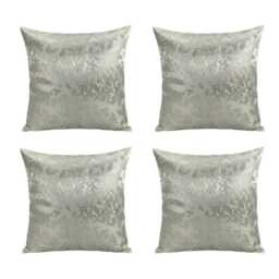 Cream Flock Cushion Cover Set - Elegant Home Decor - 16x16, Handmade Cotton Blend Pillowcase, Of 10 - thumbnail 3