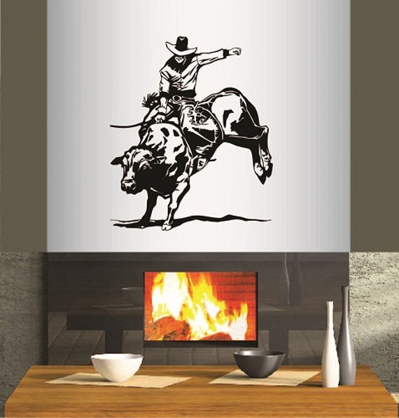 In-Style Decals Wall Vinyl Decal Home Decor Art Sticker Rodeo Cowboy Bull Rider Western Man Boy Bedroom Living Room Mural Unique Design 178 - image 1
