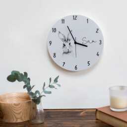 Personalised Bunny Rabbit Clock - Children's Bedroom Wall Clock, Nursery Decor, Girls Room Gift, Name - thumbnail 4