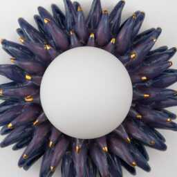 Handmade Ceramic Wall Sconce Mystique Spiky Light With 24K Gold Tips - thumbnail 2
