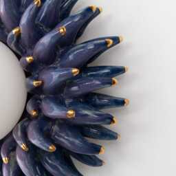 Handmade Ceramic Wall Sconce Mystique Spiky Light With 24K Gold Tips - thumbnail 4