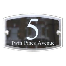 Acrylic & Aluminium House Signs Door Number Wall Plaque Black White & Brushed Silver Beautiful Numbers - Esta5-2Wb-S-C - thumbnail 2
