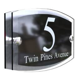 Acrylic & Aluminium House Signs Door Number Wall Plaque Black White & Brushed Silver Beautiful Numbers - Esta5-2Wb-S-C - thumbnail 1