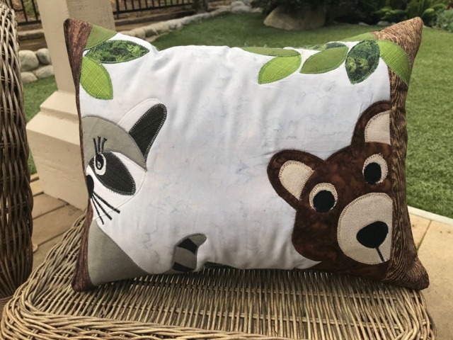 Childs Cotton Pillow Includes Insert, Nursery Pillow, Crib Decor, Rectangle, Quilted, Hand Made, One Of A Kind Quilted, Baby Shower Gift - image 1